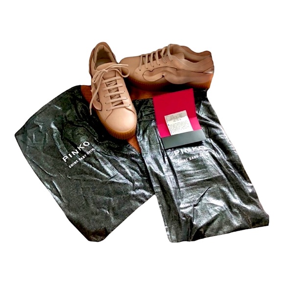 SOLD PINKO Italian Leather Calfskin Shoes plus two bag covers NEW - Picture 4 of 10